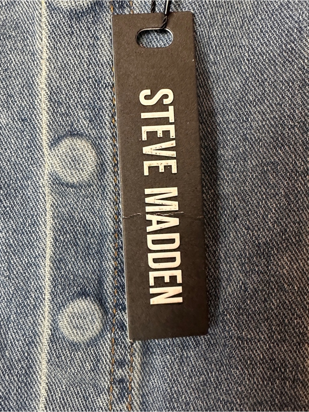 Steve Madden Duo Denim Zara Blue Denim Strapless Jumpsuit - Picture 12 of 14